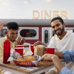 friends eating outdoors