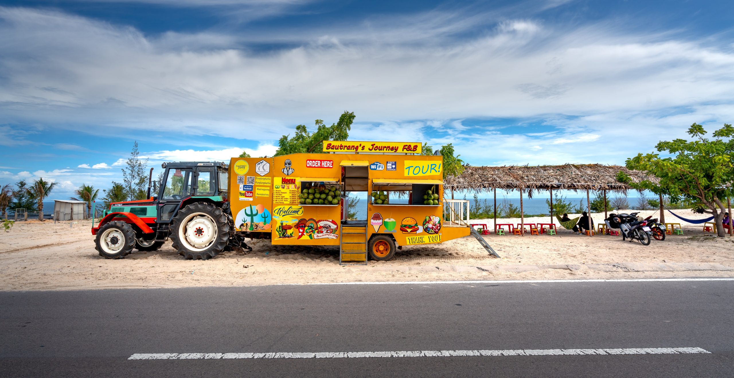 food truck parked on roadside